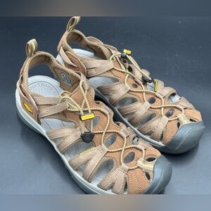 Keen Waterproof Brown Strappy Sandals with Gray Soles Size 10